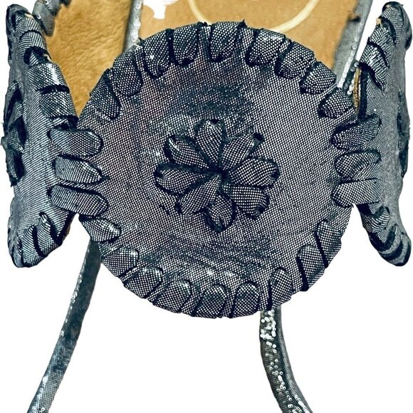 JACK ROGERS Luccia Slide Sandals‎ Silver Grey Metallic Women's Size 10M Wedges - Picture 5 of 13